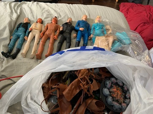 Large Lot of Marx Johnny West Cowboy & Indian- 6 Figures- Lots of Accessories