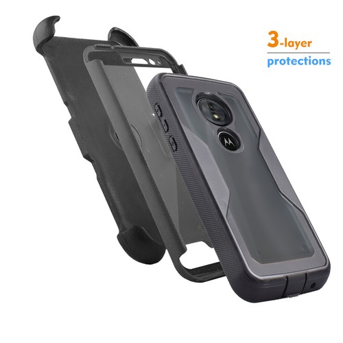 Für 5,7" Motorola Moto G6 Play Hybrid Gürtelclip Holster Ständer Stoßfänger Hülle - Bild 15 von 27