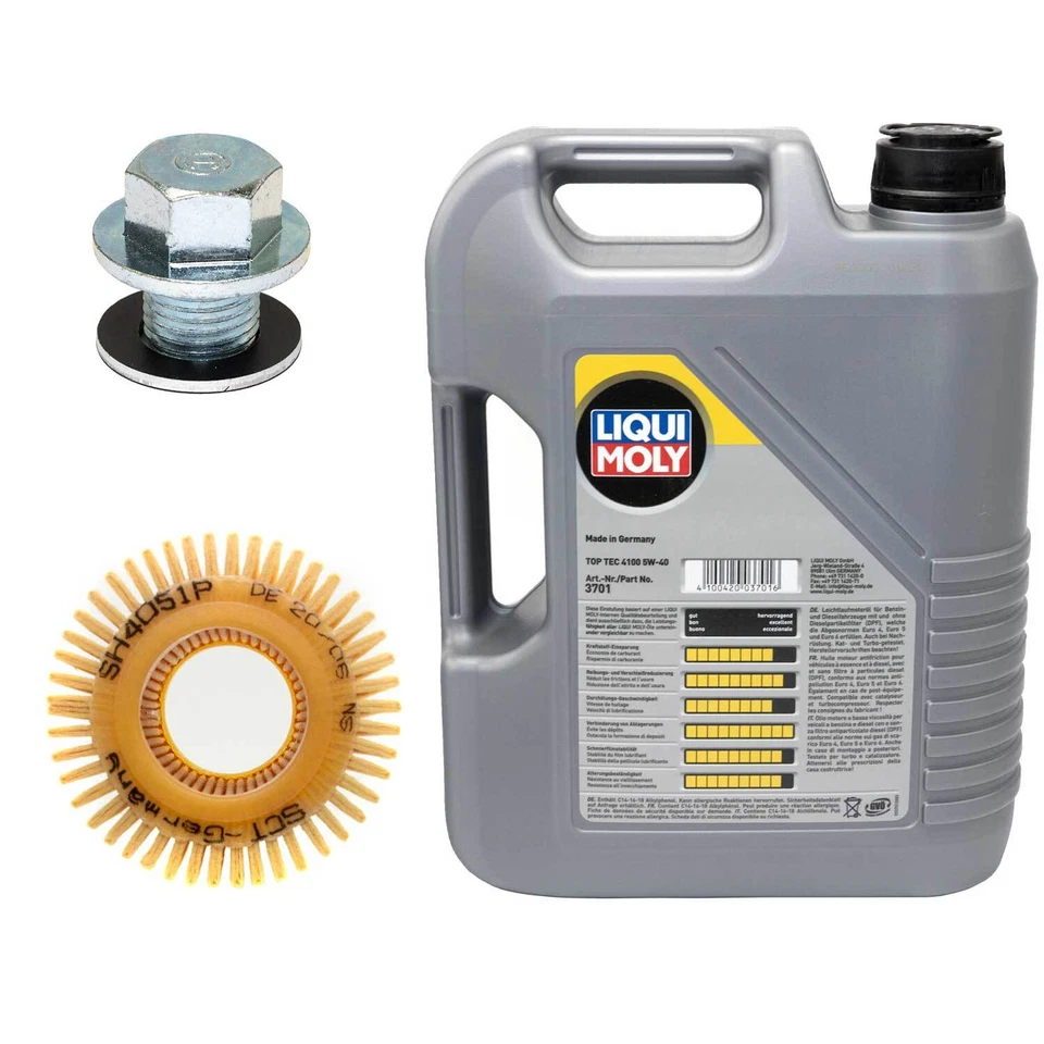 Motoröl Set 5W-40 5 Liter + Ölfilter + Schraube für Toyota Auris Avensis RAV 4 - Bild 2 von 4