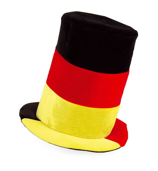 Deutschland Zylinder Hut Gr. 58 Schwarz Rot Gold Fan KostüM WM EM Party-image