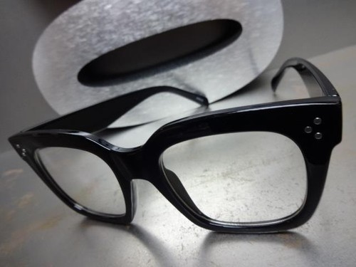 OVERSIZE VINTAGE RETRO NERD Style Clear Lens EYE GLASSES Thick Large Black Frame - Picture 7 of 12