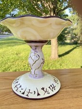 SCARCE - Tracy Porter Pedestal Compote Bowl / Candy Dish - Hand Painted