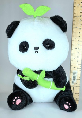 9 inch Miniso Plush Panda with Bamboo, Stuffed Animal, Giant Panda Doll - Picture 2 of 7