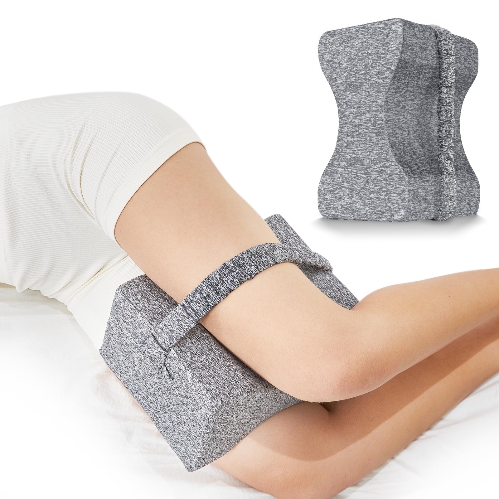 Orthopedic Knee Pillow for Side Sleepers - Relieves Hip, Sciatica, Joint & Back Pain