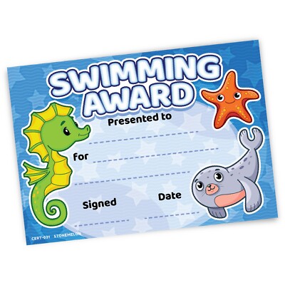 30 Certificates Swimming Award school teacher instructor rewards A5 ...