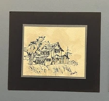 Phil Handley Watercolor Farm House Fort Bragg Mendocino California 1965