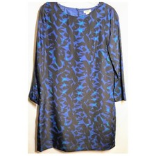 J Crew Navy Women's Mini Dress Size 2 Blue Multicolor Floral Casual Business 