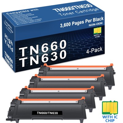 4PK TN660 TN630 Toner for Brother HL-L2300D HL-L2380DW HL-L2340DW HL-L2320D
