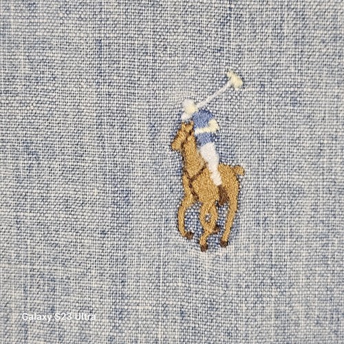 Polo Ralph Lauren Shirt Mens L Denim Chambray Flesh Pony Long Sleeve Button Up - Bild 5 von 12