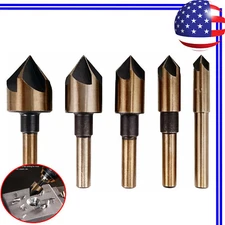 5Pcs HSS Countersink Drill Bit Set - 82° Chamfer Angle for Metal, Wood & Plastic