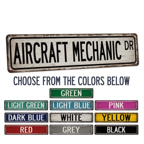 Aircraft Mechanic Street Sign Airplane Repair Hangar Decor Pilot 104180021022 - Picture 2 of 10