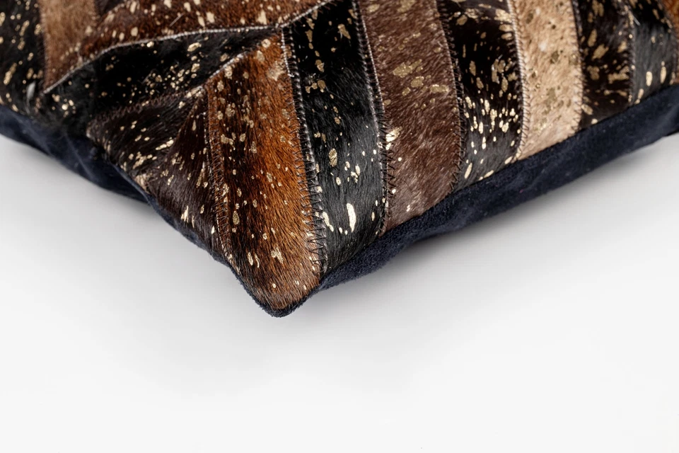 Cubierta de cuero de vaca genuino Canvello con inserto de pluma -18x18 pulgadas Foto 4 de 4