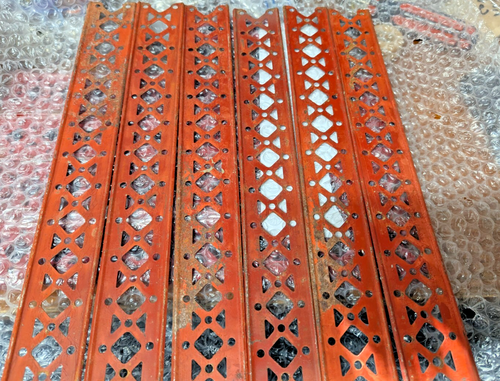 6 PC. ORIG 20's A C Gilbert Erector "EX" 12 inch STRAIGHT Big Channel Girder