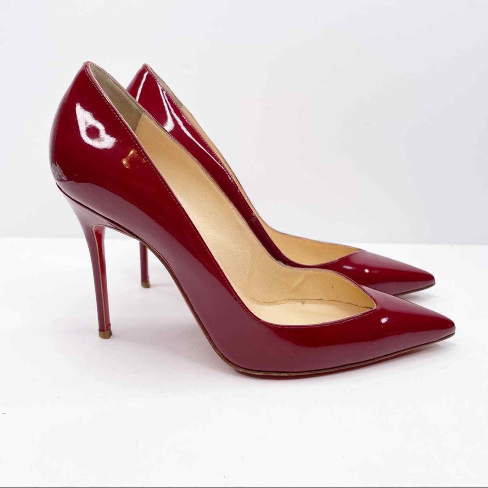 Christian Louboutin Red 100 Patent Heels Pumps | eBay