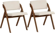 GOFLAME Folding Dining Chairs Set of 2, Upholstered Kitchen Chairs