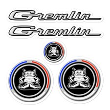 Amc Gremlin Variety Stickers 5 Emblem Badge Script