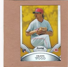 2010 Bowman Sterling Travis Wood #47 Gold Refractor 37/50 Rookie RC
