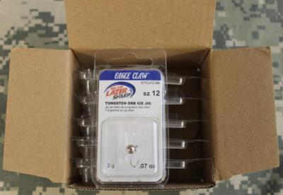 6 Eagle Claw Tungsten Orb Ice Jigs, NICKEL Color, Size 12 Ice Fishing ICTOJ12-NK