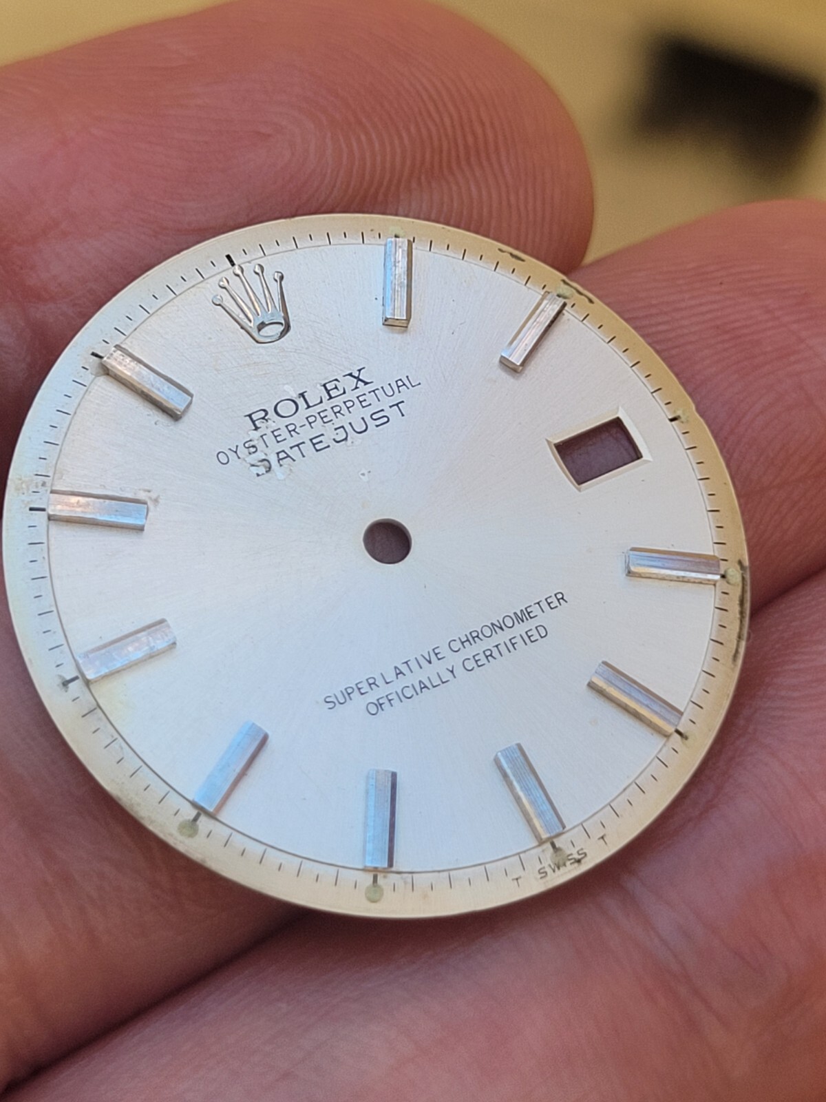 Rolex 1601 36mm Steel Fat Marker Silver Dial No-Q-Set Genuine