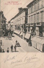 1905 PIACENZA Corso Vittorio Emanuele II Cartolina animata CARRETTO