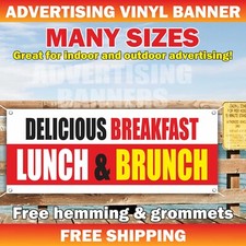 DELICIOUS BREAKFAST LUNCH  BRUNCH Advertising Banner Vinyl Mesh Sign food drink