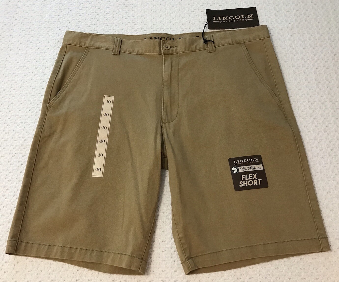 Lincoln Outfitters Shorts Mens Size 42 Relaxed Fit Flex Twill Khaki Tan LO5893