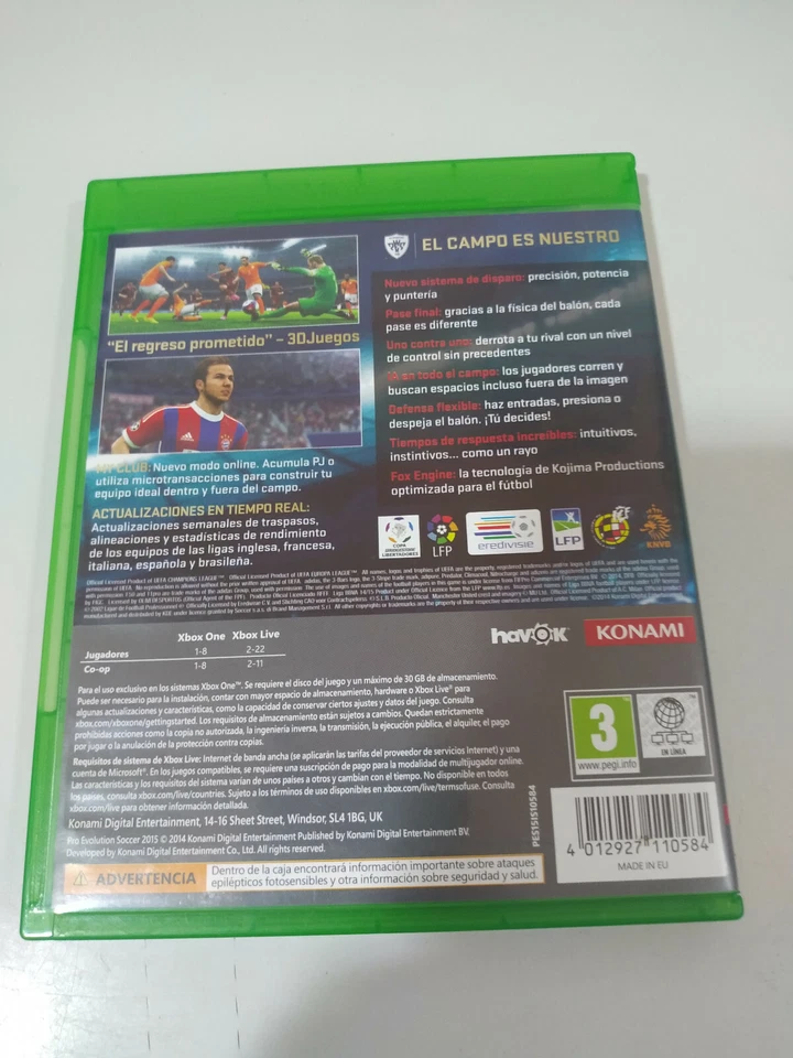PES 2015 Pro Evolution Soccer - Juego Xbox One Edicion España PAL - 3T, foto 2 de 3