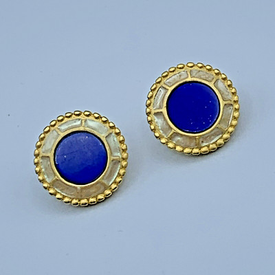 SAMA San Antonio Museum of Art Gold Tone Stud Earrings 1259
