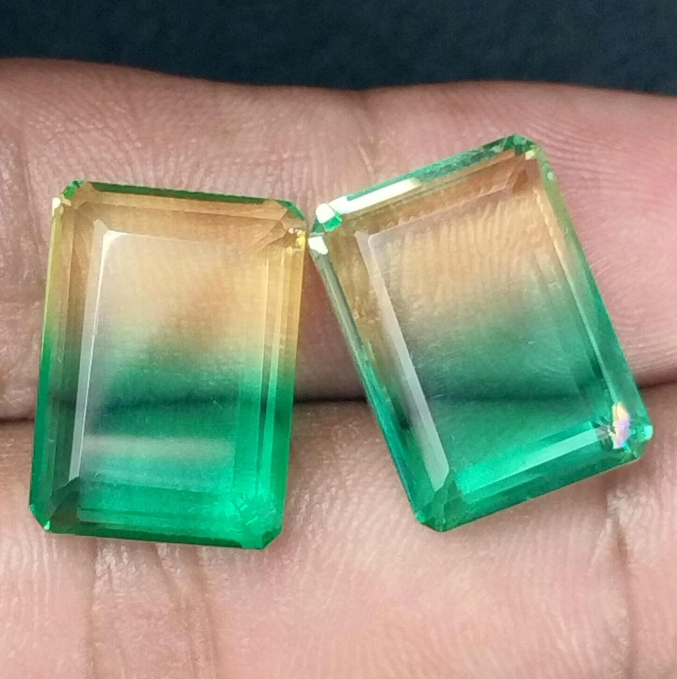 Par de piedras preciosas sueltas dobles de turmalina orgánica brillante de 30,00 quilates ambos peldaños laterales Foto 3 de 4