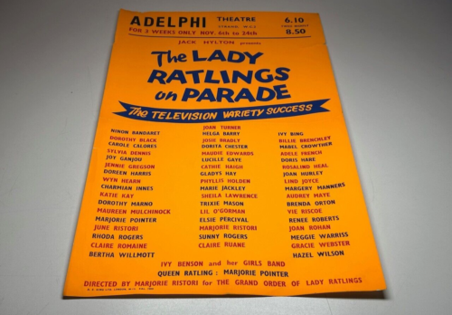 1950s Adelphi Theatre Poster The Lady Ratlings on Parade Marjorie Pointer - Picture 1 of 5
