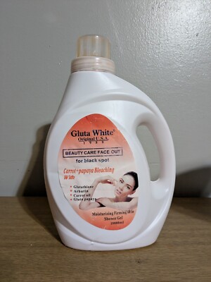 nutrawhite glutathione brightening facewash product info and reviews Gluta White beauty face out dark spots Carrot Papaya shower bath .2000ml