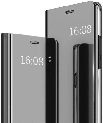 CLEAR VIEW FLIP COVER For APPLE IPHONE SE 2022 SLIM CASE MIRROR BLACK BOOK