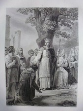 Gravure in folio 19°:Gavard :France: St Louis rendant la justice sous le chêne