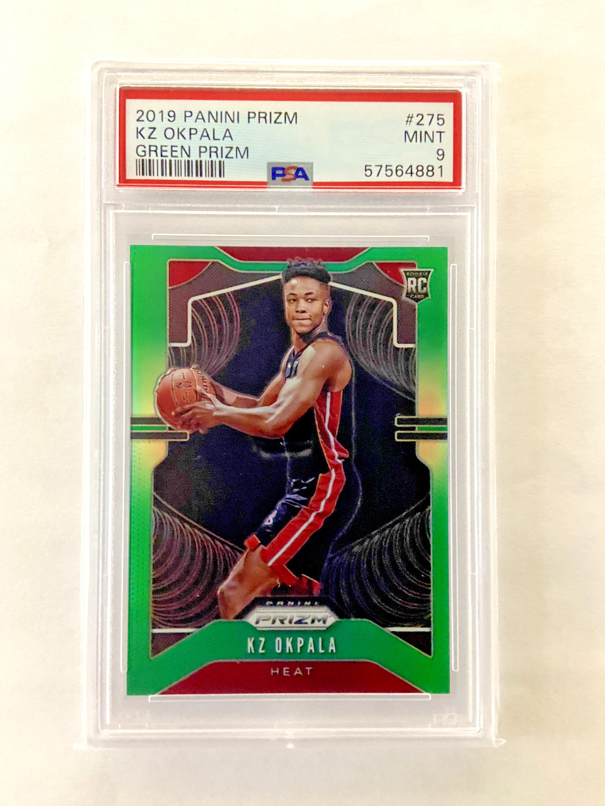2019 KZ Okpala Panini Prizm Green Prizm #275 PSA 9 MINT Rookie Miami Heat