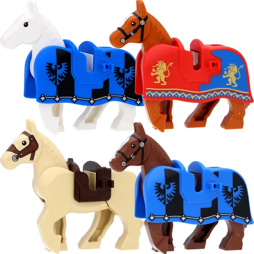 Lego Horses, Saddle and Horse Blankets for Lego Castle / Knights