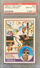 1983 O-Pee-Chee OPC Reggie Jackson #56 PSA 10 Angels A's Yankees HOF