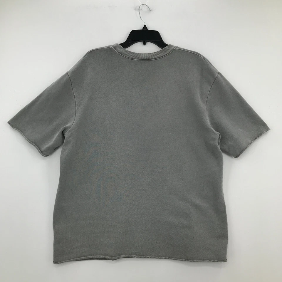 Camisa masculina James Perse pequena S 1 cinza desbotada manga curta algodão casual - Imagem 2 de 4