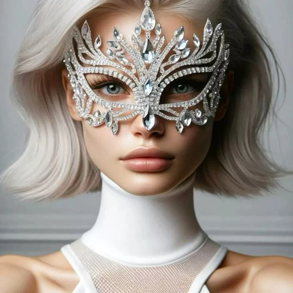 Sexy Women Eye Face Mask Ball Eyewear Masquerade Rhinestone COS Party makeup