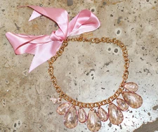 Jan Haedrich MY FLAT IN LONDON SCOTTIE DOG Scotty Crystals NECKLACE PINK CHARMS