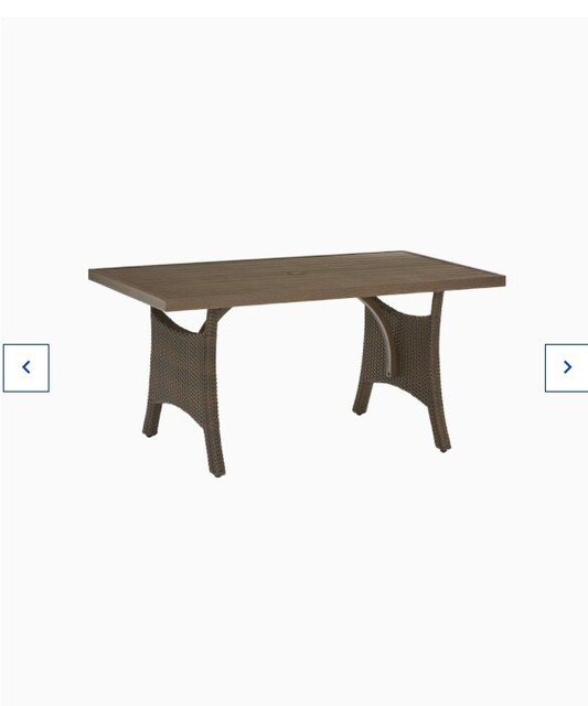 Allen Roth Northborough Rectangle Wicker Dining Table With Umbrella Hole For Sale Online Ebay