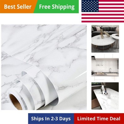 Peel and Stick Marble Wallpaper 15.7'' x 236.2'' Marble Contact Paper for Cab...