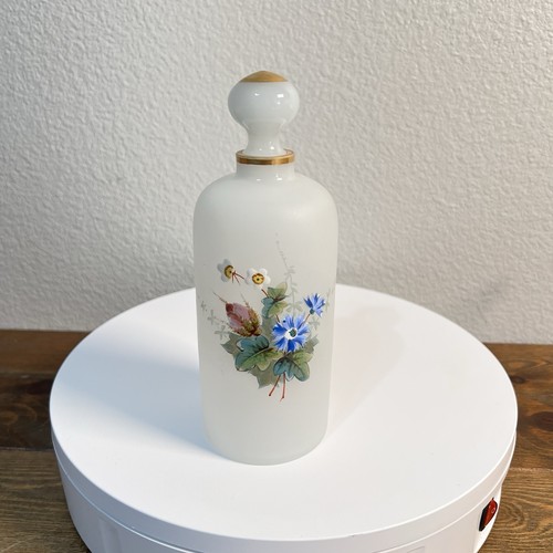 Bristol Glas Karaffe handbemalt Blumen Vintage - Bild 1 von 11