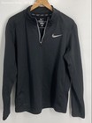 Nike Therma-Fit Mens Black Long Sleeve 1/4 Zip Pullover T-Shirt Size Medium