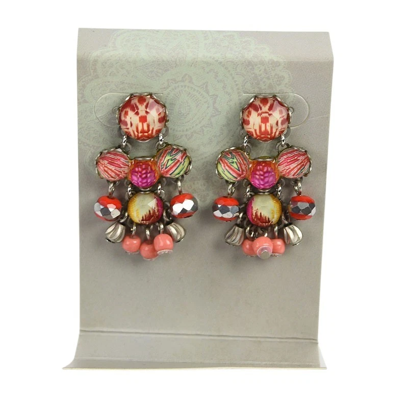 Brincos AYALA BAR vermelho rosa radiante coleção cascata pós gota traseira NOVO - Imagem 2 de 3