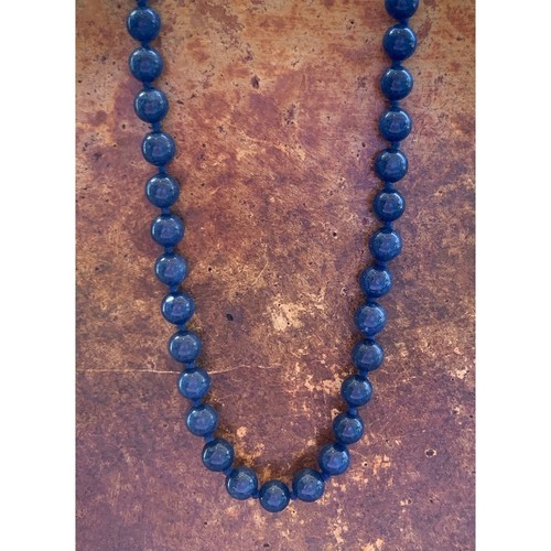 Vintage Lapis Lazuli Hand Knotted Beaded Necklace - Picture 5 of 7