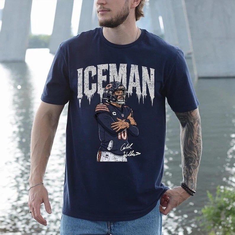 Ice Man Caleb Williams Football Vintage T-Shirt, Chicago Football Shirt, Ice Man