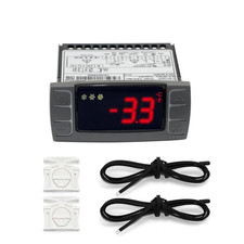 Dixell Temperature Controller XR06CX-4N1F1 w/ 2pcs probes brackets black panel