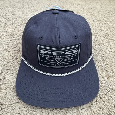 Columbia Hat Men's Fishing PFG Back Tack Snapback Captain Rope Blue Cap NWT