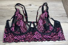 TORRID Curve Beautiful Strappy Pink  Black Unlined Underwire Bra in Size 2 NWT