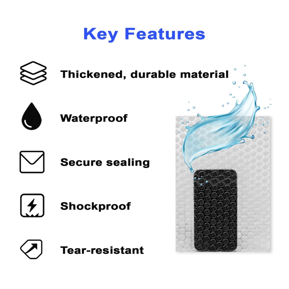 350 Units 8x11.5 Bubble Out Pouches Bubble Bags Self Seal Shipping Made In USA - Image 3 of 4